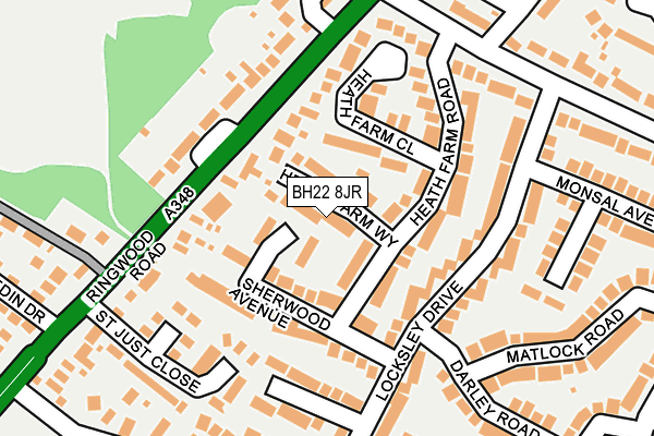 BH22 8JR map - OS OpenMap – Local (Ordnance Survey)