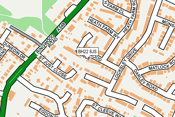 BH22 8JS map - OS OpenMap – Local (Ordnance Survey)
