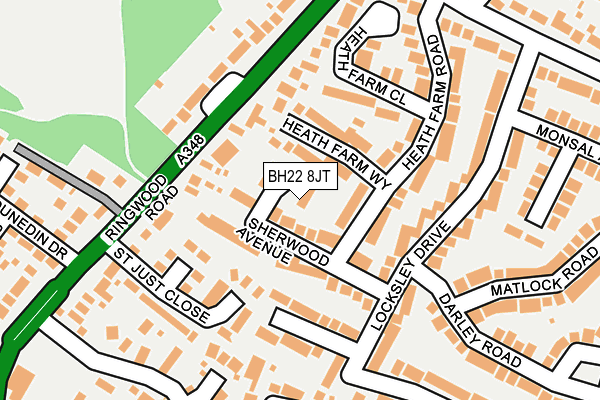 BH22 8JT map - OS OpenMap – Local (Ordnance Survey)