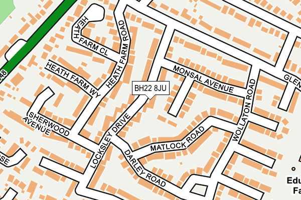 BH22 8JU map - OS OpenMap – Local (Ordnance Survey)