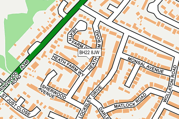 BH22 8JW map - OS OpenMap – Local (Ordnance Survey)