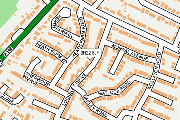BH22 8JY map - OS OpenMap – Local (Ordnance Survey)