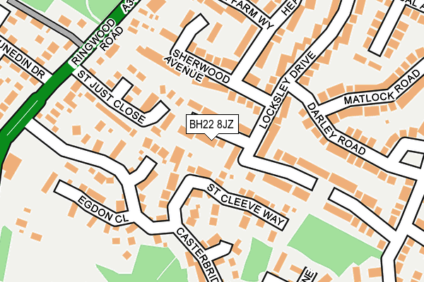 BH22 8JZ map - OS OpenMap – Local (Ordnance Survey)