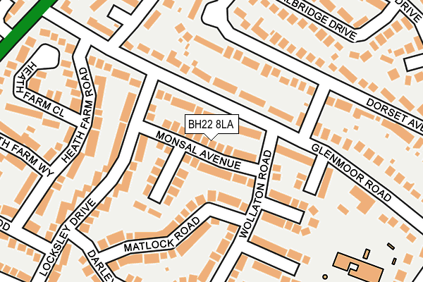 BH22 8LA map - OS OpenMap – Local (Ordnance Survey)