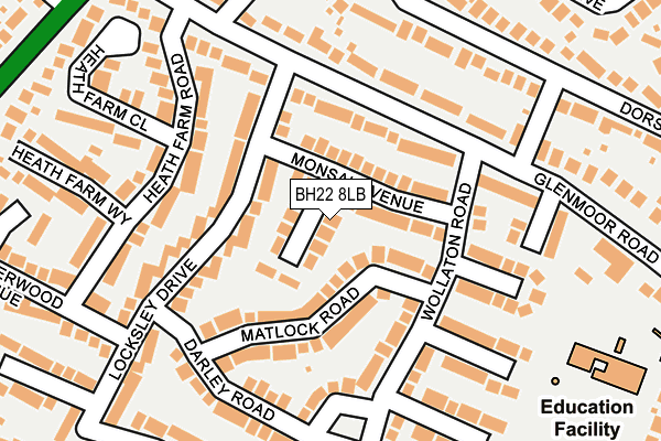 BH22 8LB map - OS OpenMap – Local (Ordnance Survey)