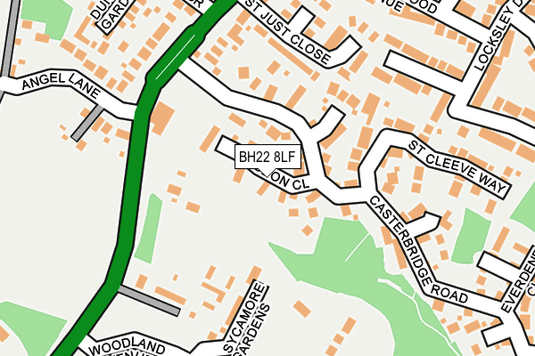 BH22 8LF map - OS OpenMap – Local (Ordnance Survey)