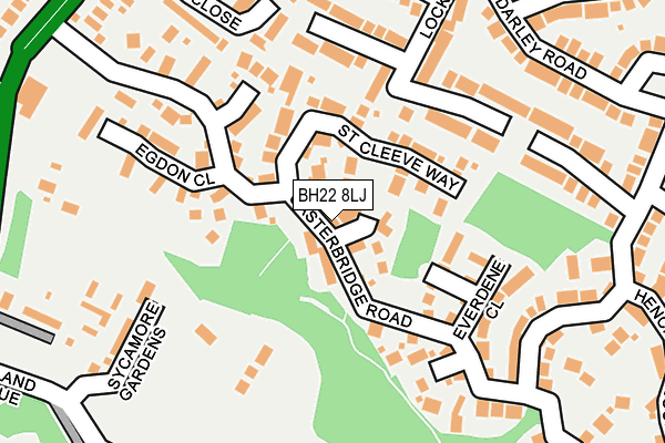 BH22 8LJ map - OS OpenMap – Local (Ordnance Survey)
