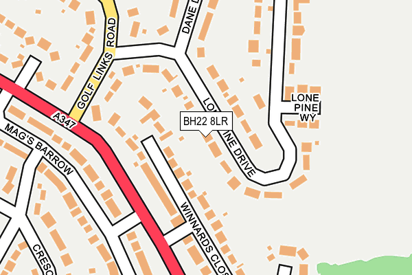 BH22 8LR map - OS OpenMap – Local (Ordnance Survey)