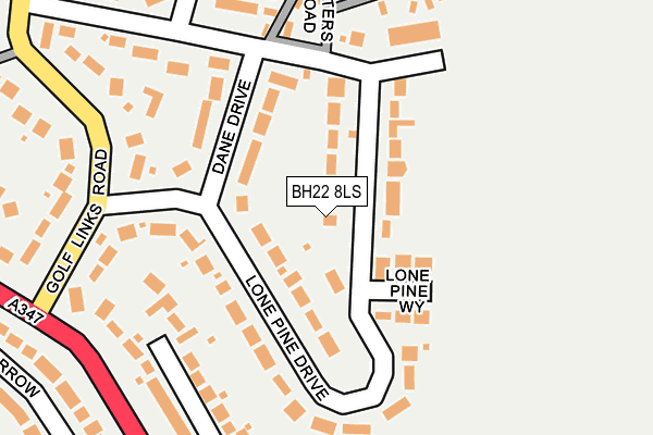 BH22 8LS map - OS OpenMap – Local (Ordnance Survey)