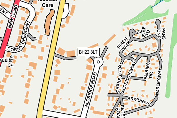 BH22 8LT map - OS OpenMap – Local (Ordnance Survey)