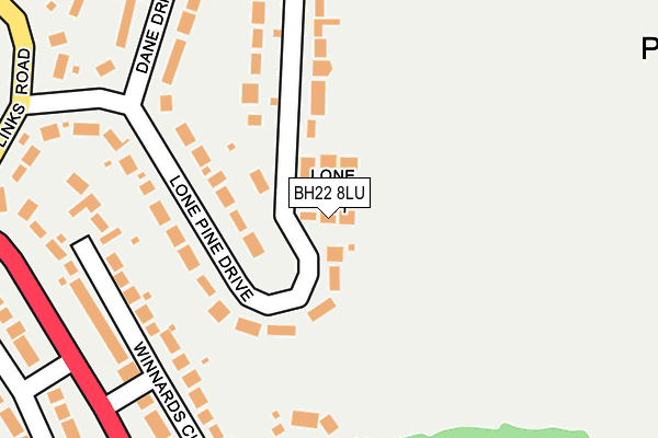 BH22 8LU map - OS OpenMap – Local (Ordnance Survey)