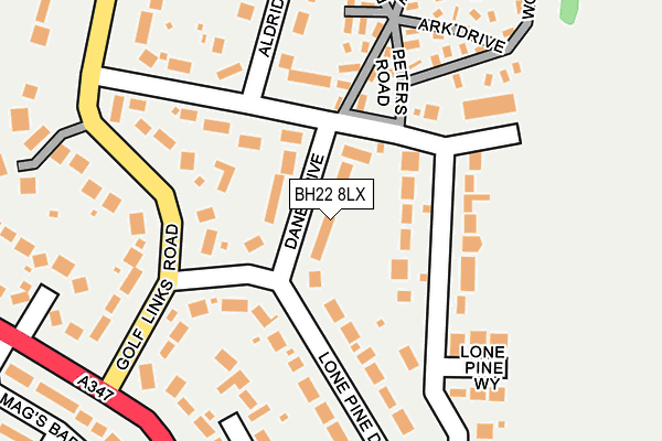 BH22 8LX map - OS OpenMap – Local (Ordnance Survey)