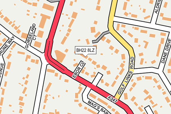BH22 8LZ map - OS OpenMap – Local (Ordnance Survey)