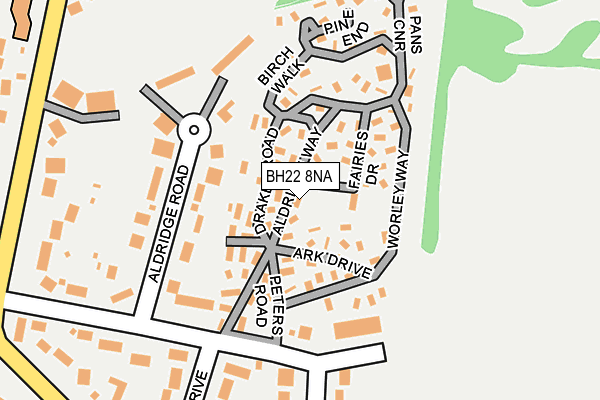 BH22 8NA map - OS OpenMap – Local (Ordnance Survey)