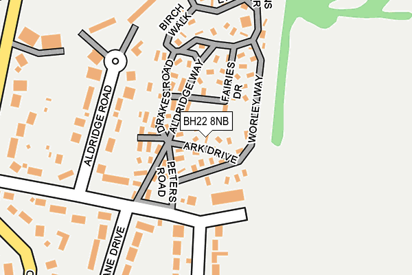 BH22 8NB map - OS OpenMap – Local (Ordnance Survey)
