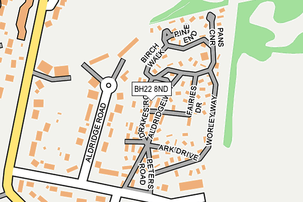 BH22 8ND map - OS OpenMap – Local (Ordnance Survey)