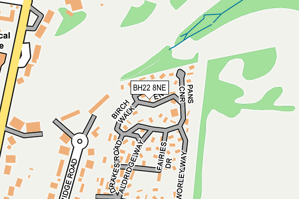 BH22 8NE map - OS OpenMap – Local (Ordnance Survey)