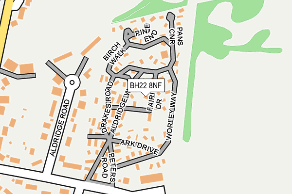 BH22 8NF map - OS OpenMap – Local (Ordnance Survey)