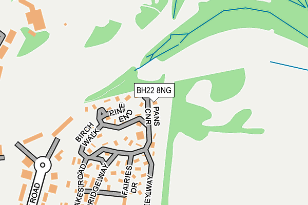 BH22 8NG map - OS OpenMap – Local (Ordnance Survey)