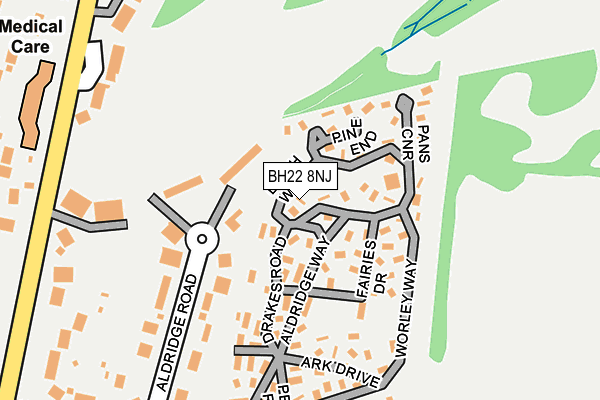 BH22 8NJ map - OS OpenMap – Local (Ordnance Survey)