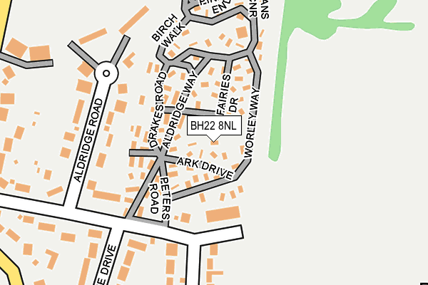 BH22 8NL map - OS OpenMap – Local (Ordnance Survey)