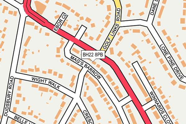 BH22 8PB map - OS OpenMap – Local (Ordnance Survey)
