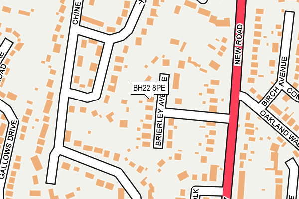 BH22 8PE map - OS OpenMap – Local (Ordnance Survey)