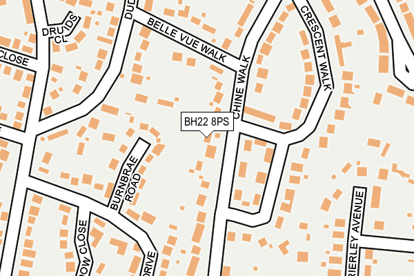 BH22 8PS map - OS OpenMap – Local (Ordnance Survey)