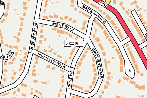 BH22 8PT map - OS OpenMap – Local (Ordnance Survey)