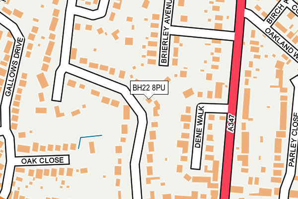 BH22 8PU map - OS OpenMap – Local (Ordnance Survey)