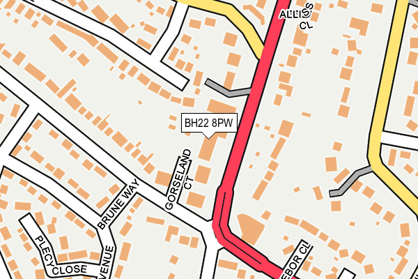 BH22 8PW map - OS OpenMap – Local (Ordnance Survey)
