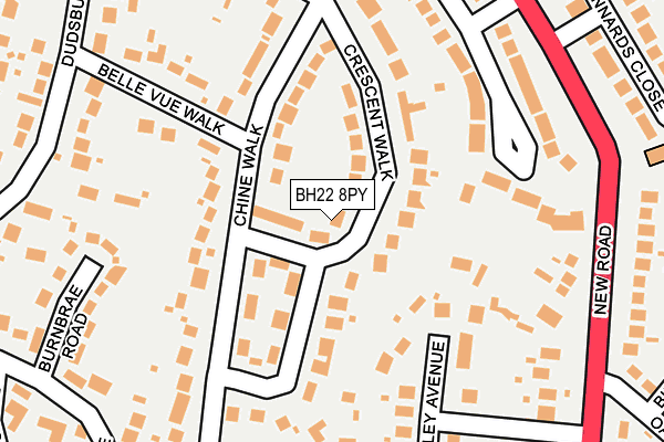 BH22 8PY map - OS OpenMap – Local (Ordnance Survey)