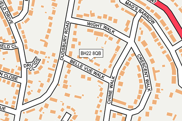 BH22 8QB map - OS OpenMap – Local (Ordnance Survey)