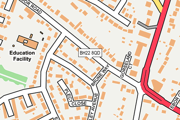BH22 8QD map - OS OpenMap – Local (Ordnance Survey)