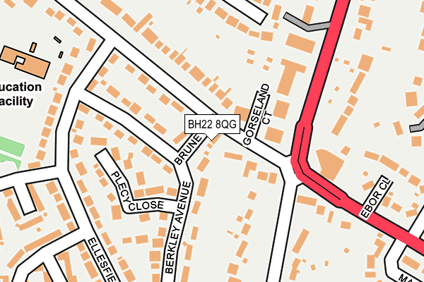 BH22 8QG map - OS OpenMap – Local (Ordnance Survey)