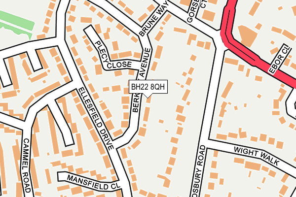 BH22 8QH map - OS OpenMap – Local (Ordnance Survey)