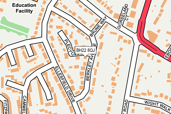 BH22 8QJ map - OS OpenMap – Local (Ordnance Survey)