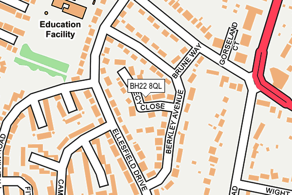 BH22 8QL map - OS OpenMap – Local (Ordnance Survey)