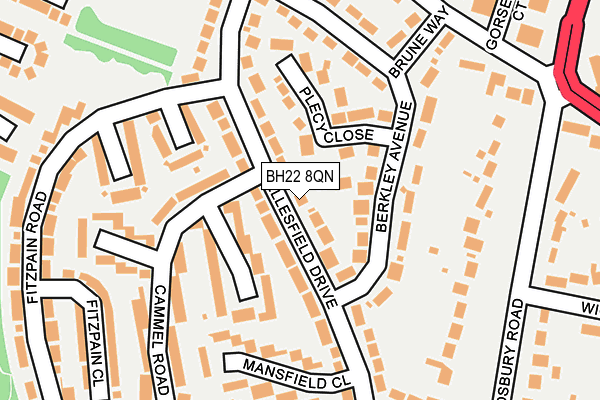 BH22 8QN map - OS OpenMap – Local (Ordnance Survey)
