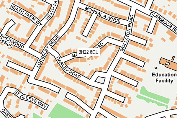 BH22 8QU map - OS OpenMap – Local (Ordnance Survey)