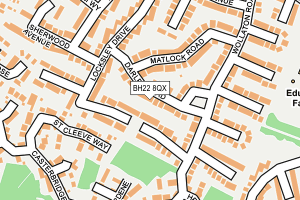 BH22 8QX map - OS OpenMap – Local (Ordnance Survey)