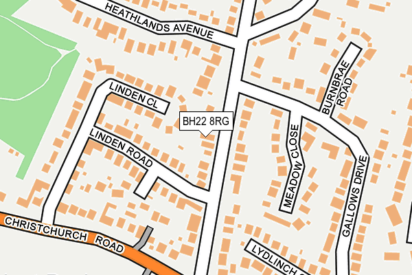 BH22 8RG map - OS OpenMap – Local (Ordnance Survey)