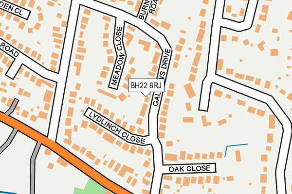 BH22 8RJ map - OS OpenMap – Local (Ordnance Survey)