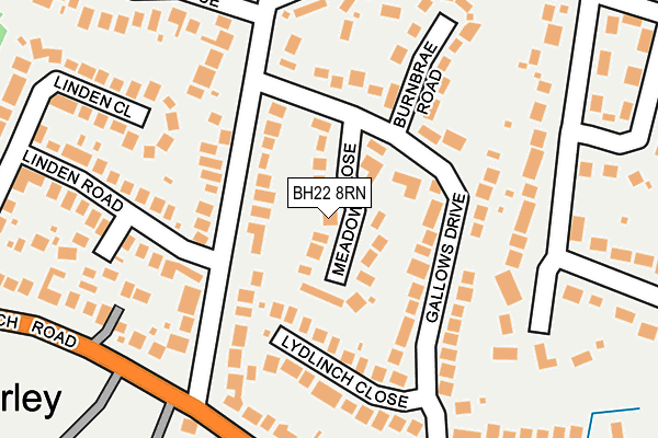 BH22 8RN map - OS OpenMap – Local (Ordnance Survey)