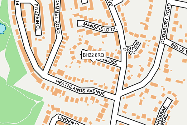 BH22 8RQ map - OS OpenMap – Local (Ordnance Survey)