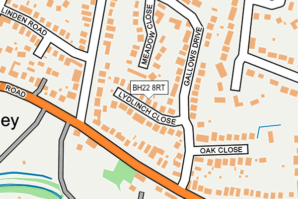 BH22 8RT map - OS OpenMap – Local (Ordnance Survey)