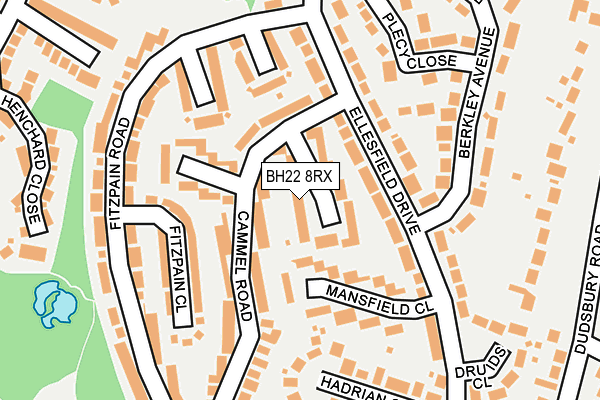 BH22 8RX map - OS OpenMap – Local (Ordnance Survey)