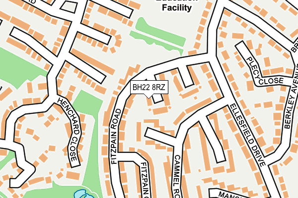 BH22 8RZ map - OS OpenMap – Local (Ordnance Survey)