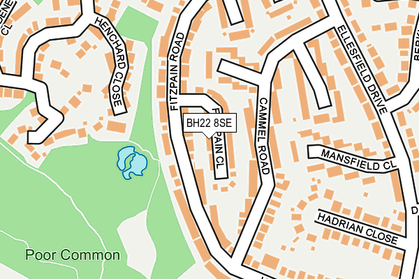 BH22 8SE map - OS OpenMap – Local (Ordnance Survey)