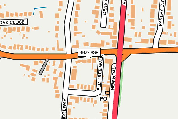 BH22 8SP map - OS OpenMap – Local (Ordnance Survey)